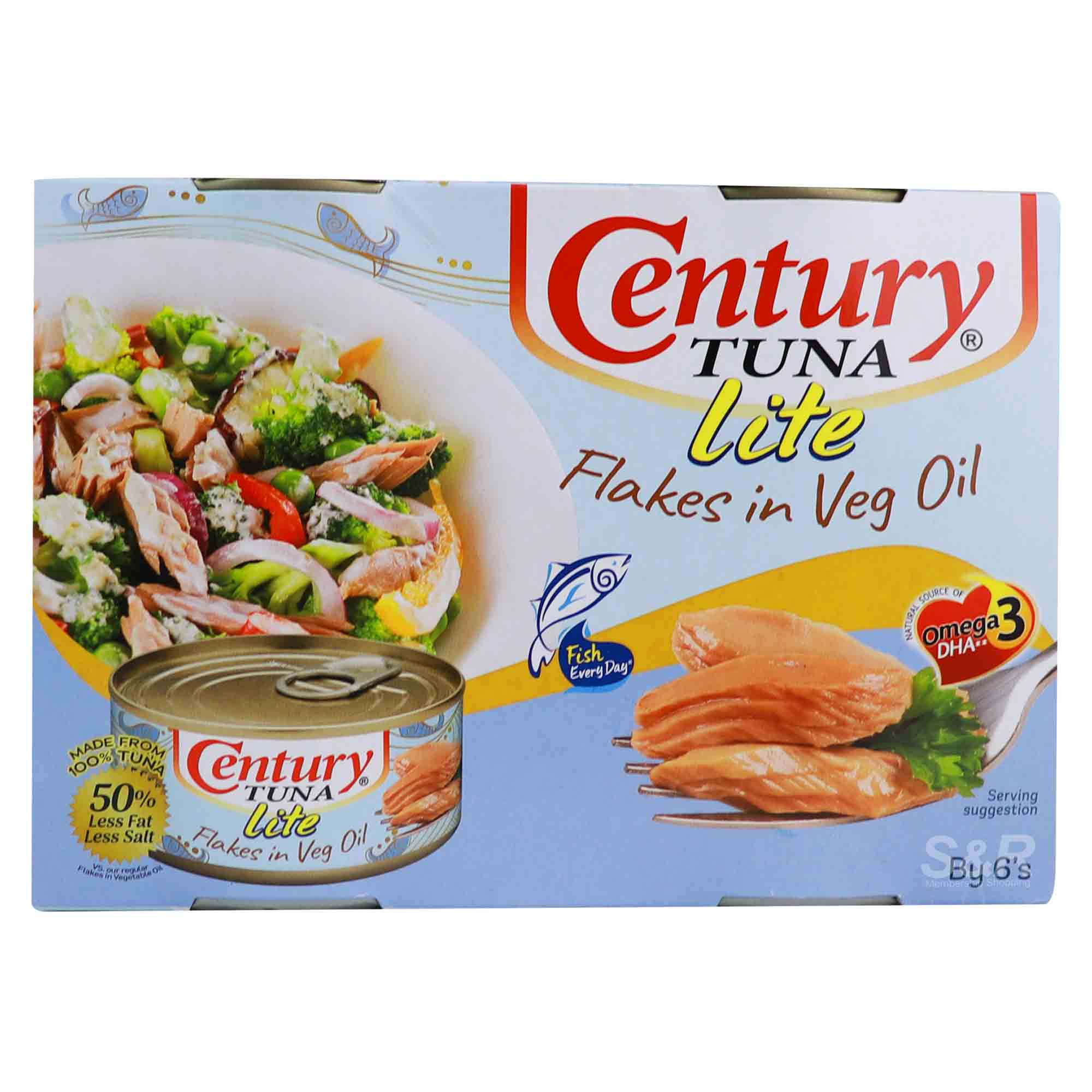 Century Tuna Lite Flakes in Vegetable Oil 6pcs Century Tuna Lite Flakes in Vegetable Oil 6pcs